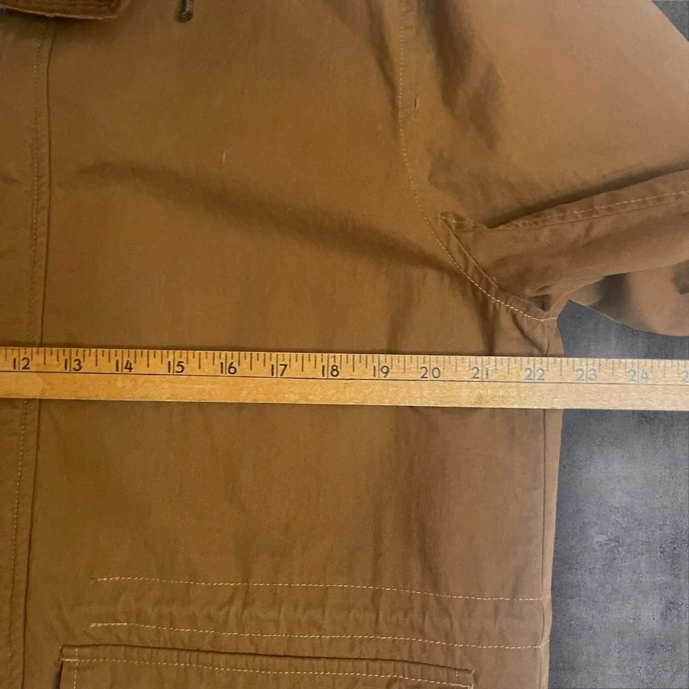 Vtg Lucky Brand Canvas Barn Chore‎ Coat Jacket Mens M Aztec Blanket Lined Hood